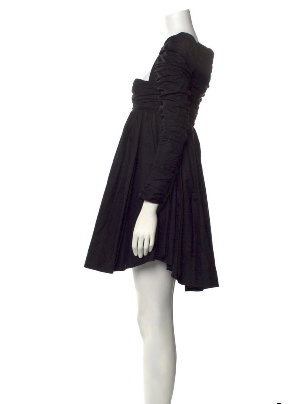 KHAITE Black Long-Sleeve Mini Dress - Picture 2 of 3